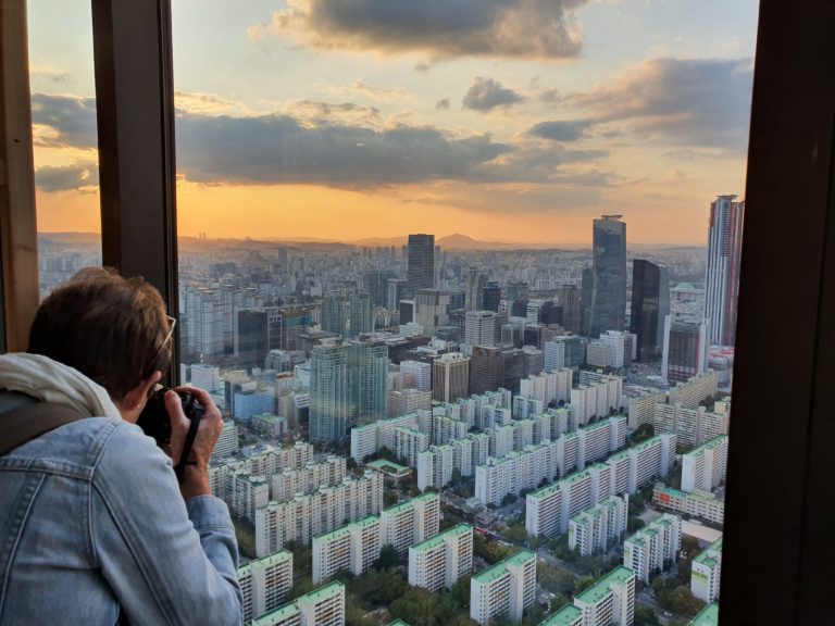 Sunset over the Seoul city